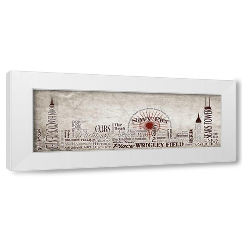 Chicago Skyline White Modern Wood Framed Art Print by Stimson, Diane