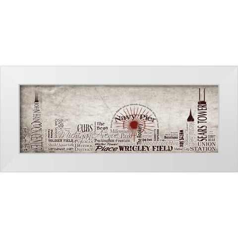 Chicago Skyline White Modern Wood Framed Art Print by Stimson, Diane