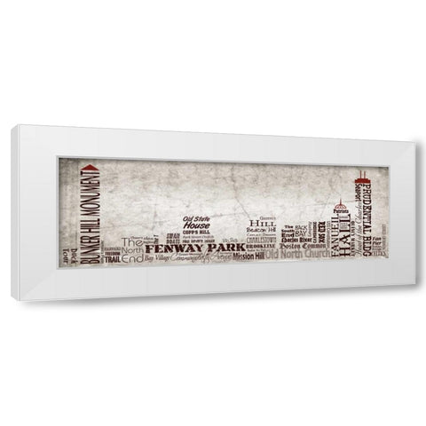 Boston Skyline White Modern Wood Framed Art Print by Stimson, Diane