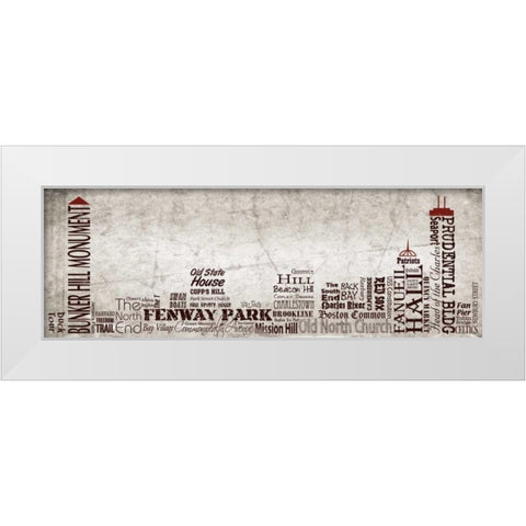 Boston Skyline White Modern Wood Framed Art Print by Stimson, Diane