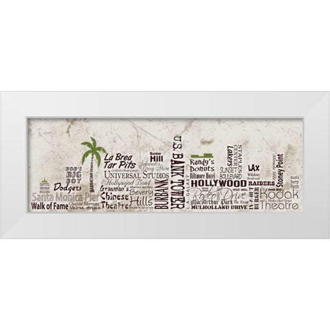 Los Angeles Skyline White Modern Wood Framed Art Print by Stimson, Diane