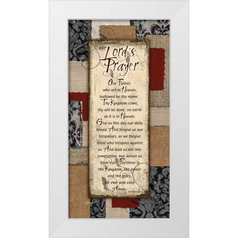 Patchwork Lords Prayer Spice White Modern Wood Framed Art Print by Stimson, Diane