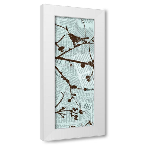 Bird Branches 2 White Modern Wood Framed Art Print by Stimson, Diane