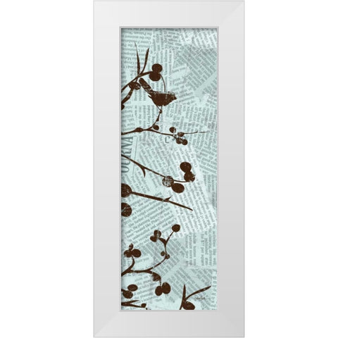 Bird Branches 4 White Modern Wood Framed Art Print by Stimson, Diane