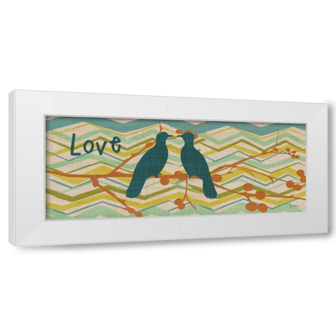 Birdie Love White Modern Wood Framed Art Print by Stimson, Diane