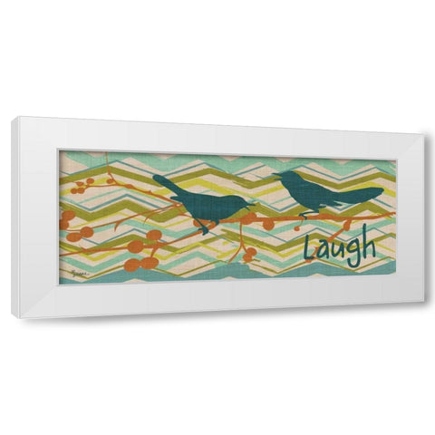 Birdie Laugh White Modern Wood Framed Art Print by Stimson, Diane