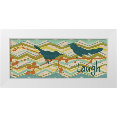 Birdie Laugh White Modern Wood Framed Art Print by Stimson, Diane