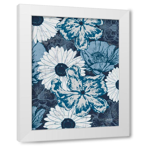 Floral Toile 4 White Modern Wood Framed Art Print by Stimson, Diane