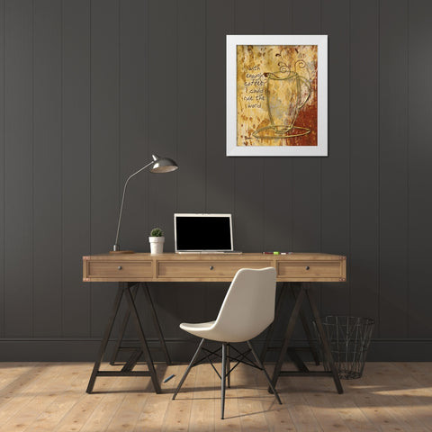 Coffee Rule White Modern Wood Framed Art Print by Stimson, Diane