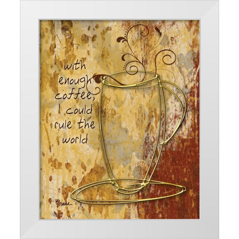 Coffee Rule White Modern Wood Framed Art Print by Stimson, Diane