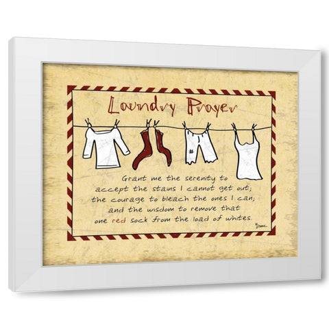 Laundry Prayer Stripe White Modern Wood Framed Art Print by Stimson, Diane