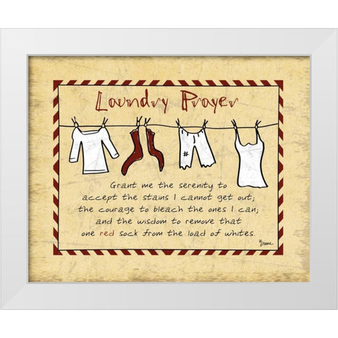Laundry Prayer Stripe White Modern Wood Framed Art Print by Stimson, Diane