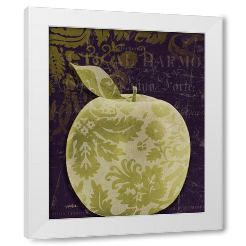 Apple Damask Center White Modern Wood Framed Art Print by Stimson, Diane