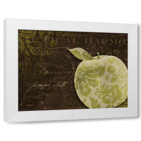 Apple Damask Horizontal White Modern Wood Framed Art Print by Stimson, Diane