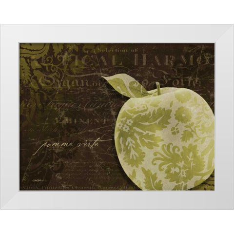 Apple Damask Horizontal White Modern Wood Framed Art Print by Stimson, Diane