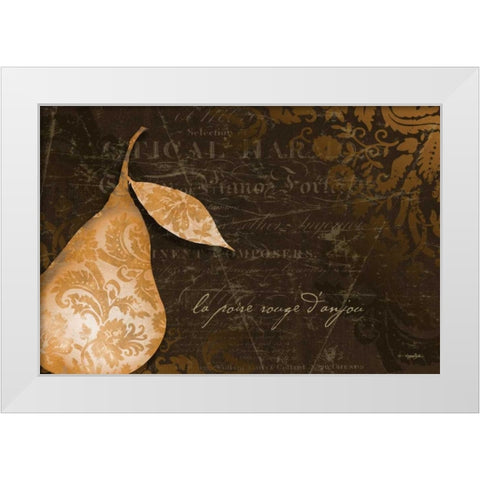 Pear Damask Horizontal White Modern Wood Framed Art Print by Stimson, Diane