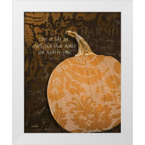 Pumpkin Damask White Modern Wood Framed Art Print by Stimson, Diane
