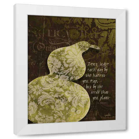 Gourd Damask White Modern Wood Framed Art Print by Stimson, Diane