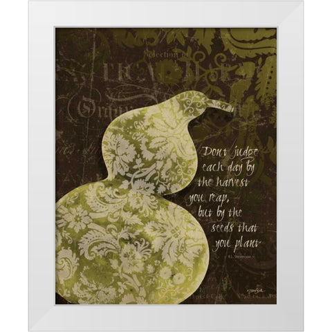 Gourd Damask White Modern Wood Framed Art Print by Stimson, Diane