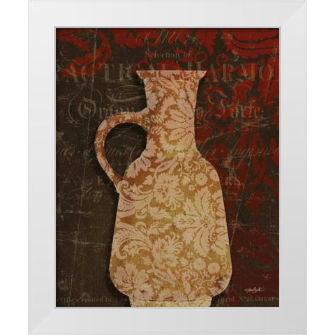 Urn Damask 1 White Modern Wood Framed Art Print by Stimson, Diane