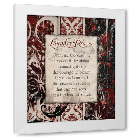 Laundry Prayer Distress White Modern Wood Framed Art Print by Stimson, Diane