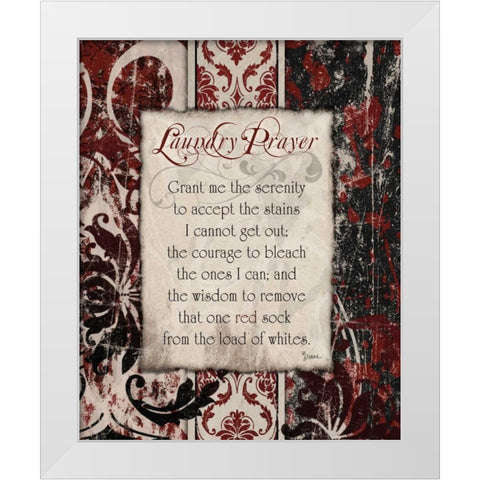 Laundry Prayer Distress White Modern Wood Framed Art Print by Stimson, Diane