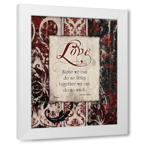 Love Keller White Modern Wood Framed Art Print by Stimson, Diane