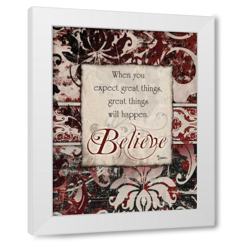 Distress Believe White Modern Wood Framed Art Print by Stimson, Diane
