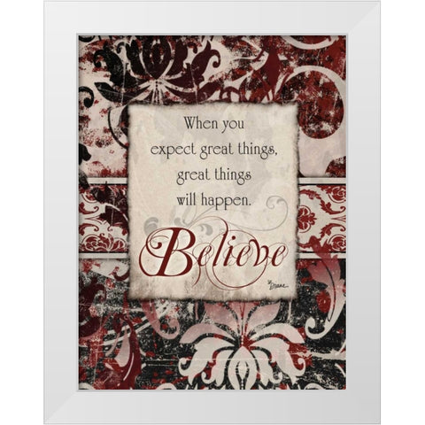 Distress Believe White Modern Wood Framed Art Print by Stimson, Diane