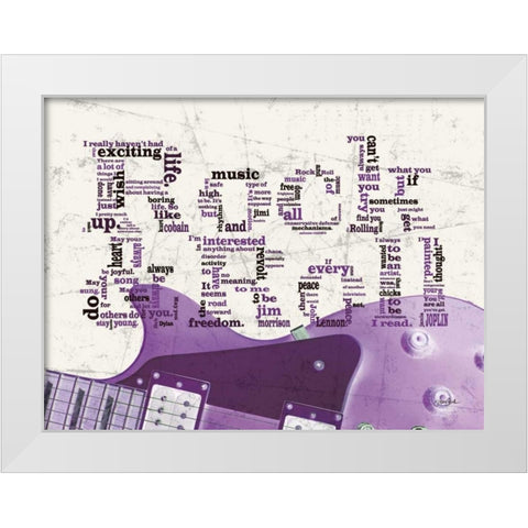 Purple Rock And Roll White Modern Wood Framed Art Print by Stimson, Diane