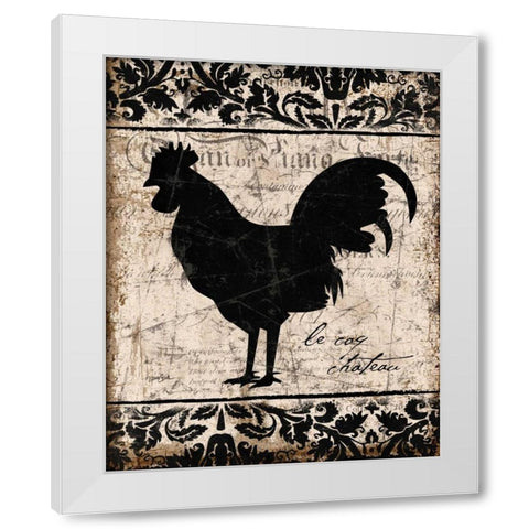 Black Rooster 2 White Modern Wood Framed Art Print by Stimson, Diane