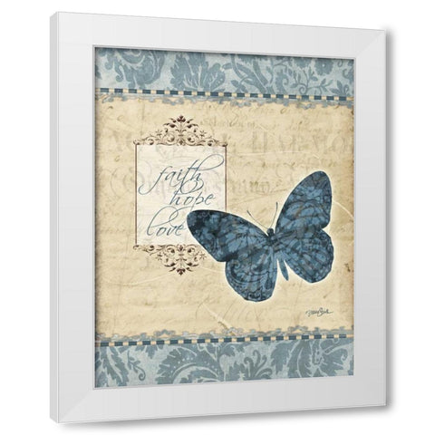 Bfly Damask 2 White Modern Wood Framed Art Print by Stimson, Diane