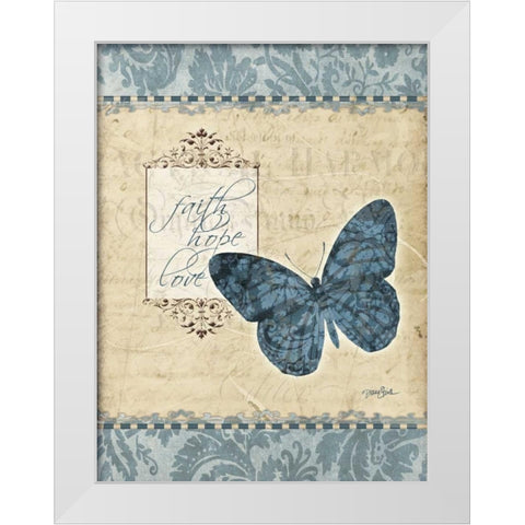 Bfly Damask 2 White Modern Wood Framed Art Print by Stimson, Diane