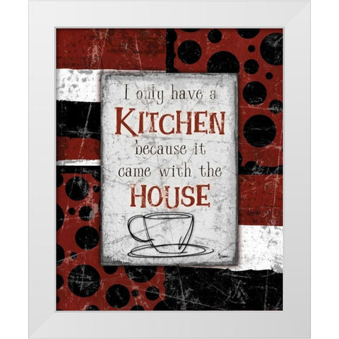 Kitchen House Red White Modern Wood Framed Art Print by Stimson, Diane