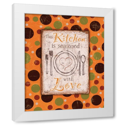 Kitchen Love Orange White Modern Wood Framed Art Print by Stimson, Diane