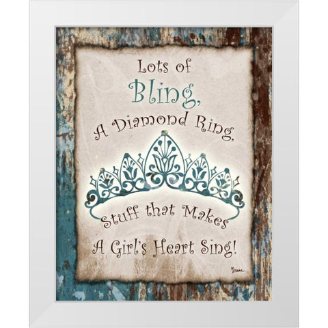 Tiara Bling 1 White Modern Wood Framed Art Print by Stimson, Diane