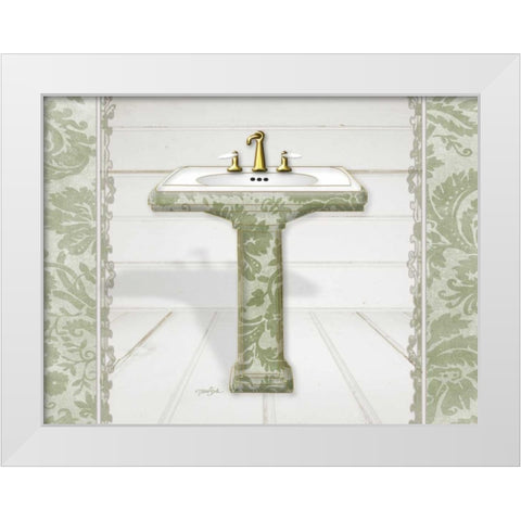 Damask Sink 1 White Modern Wood Framed Art Print by Stimson, Diane