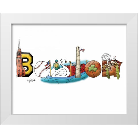 Boston White Modern Wood Framed Art Print by Stimson, Diane