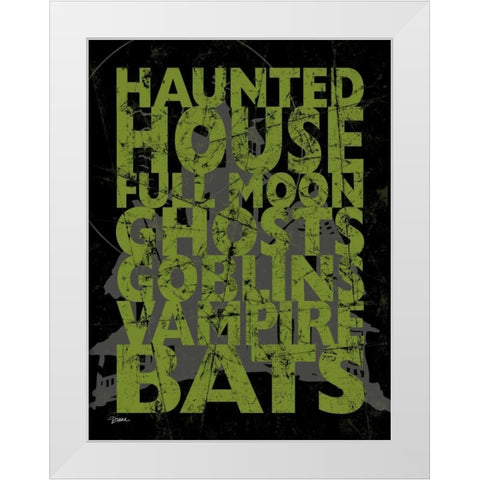 Haunted House White Modern Wood Framed Art Print by Stimson, Diane