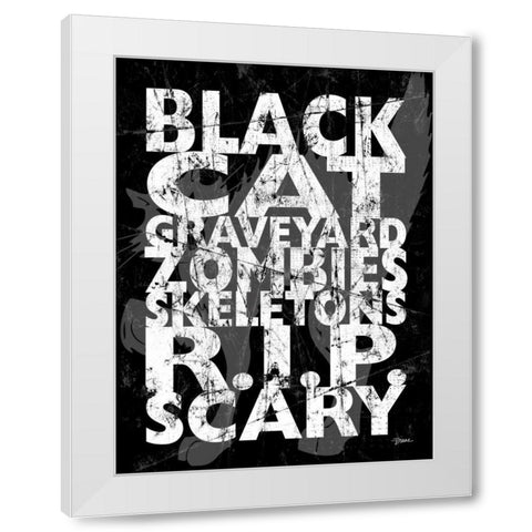 Black Cat White Modern Wood Framed Art Print by Stimson, Diane