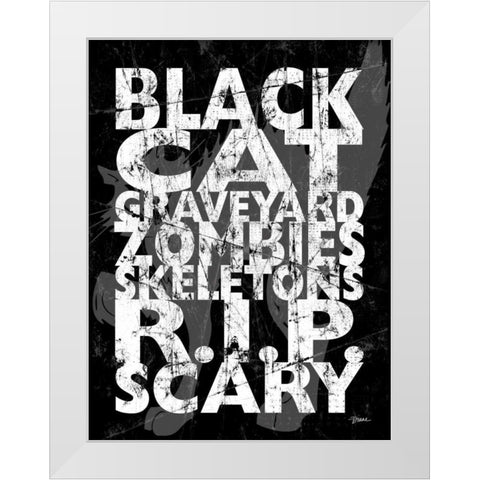 Black Cat White Modern Wood Framed Art Print by Stimson, Diane