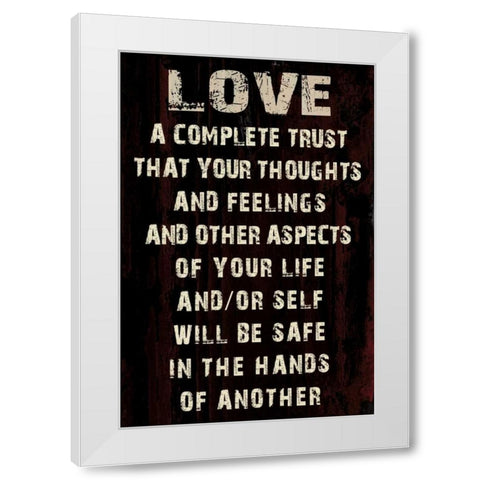 Love Grunge White Modern Wood Framed Art Print by Stimson, Diane