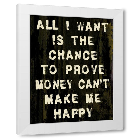 Money White Modern Wood Framed Art Print by Stimson, Diane