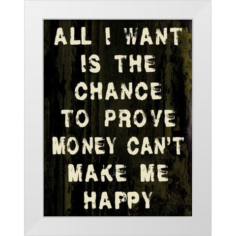 Money White Modern Wood Framed Art Print by Stimson, Diane