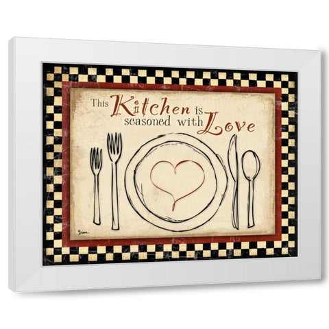 Kitchen Love White Modern Wood Framed Art Print by Stimson, Diane