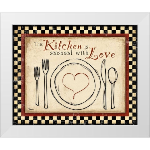 Kitchen Love White Modern Wood Framed Art Print by Stimson, Diane