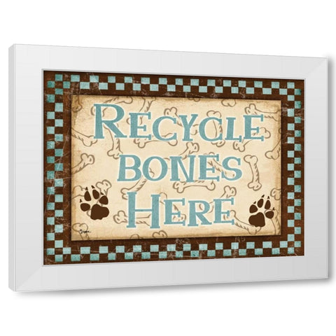 Recycle Bones Blue White Modern Wood Framed Art Print by Stimson, Diane