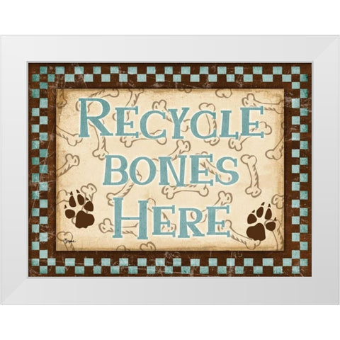 Recycle Bones Blue White Modern Wood Framed Art Print by Stimson, Diane