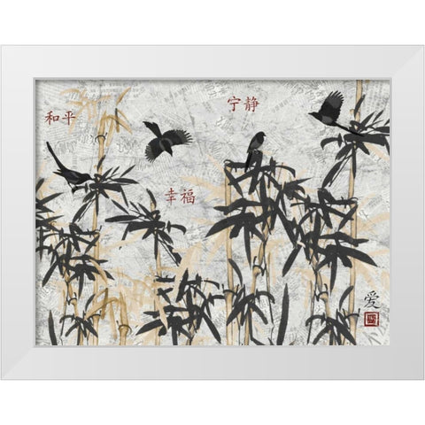 Bamboo Jungle White Modern Wood Framed Art Print by Stimson, Diane