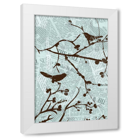 Bird Branches A White Modern Wood Framed Art Print by Stimson, Diane